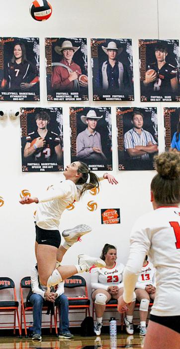 Ally Heath with a kill from the back row attack.