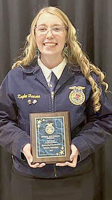 Kaylee Hanson, first place Health and Human Services Proficiency.