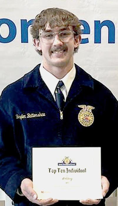 Brayden Battershaw placed second in MIG Welding.