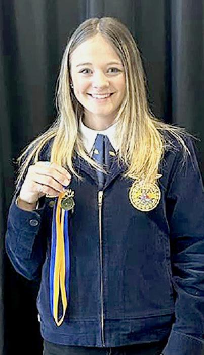 Hailey Witte, third in Animal Systems Division 5.