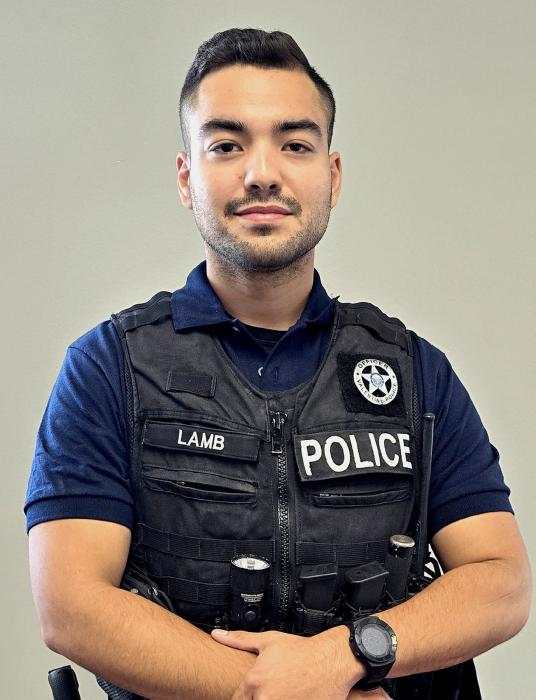 Officer Drew Lamb joins the Valentine Police Department. Photo by Laura Vroman