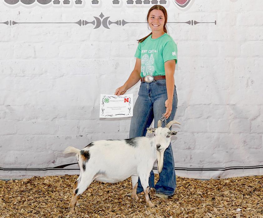 Ella Brennemann was Champion Senior Dairy Goat Showman.