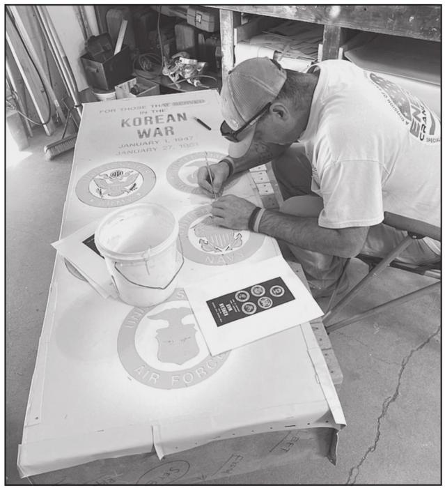 Shaun Kiser of Hoffman Monuments is working on the Korean War monument in Casper, WY. Photo by Kerry Hoffman