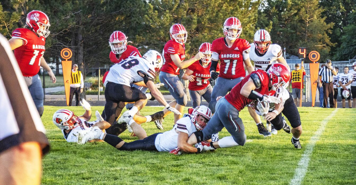 A moment in time - right before crossing that Badger goal line! Photo by Tina Boone