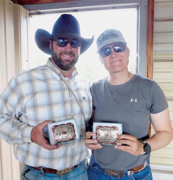 Zeb and Lanell Graham, Ribbon Roping.
