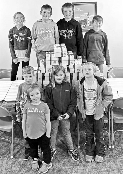 Pictured are back row, L to R: Lauren Pitkin, Issac Pitkin, Alex Barnes, Tanner Heath. Front row: Stecklin Robinson, Harper Barnes, Leddie Robinson, and Zander Barnes.
