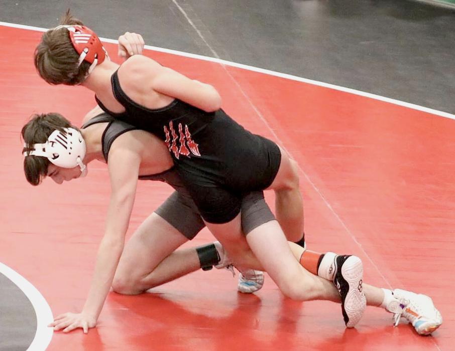 Deklin Titus wrestled at 106 pounds and won two matches. Photos by Karen Phillips