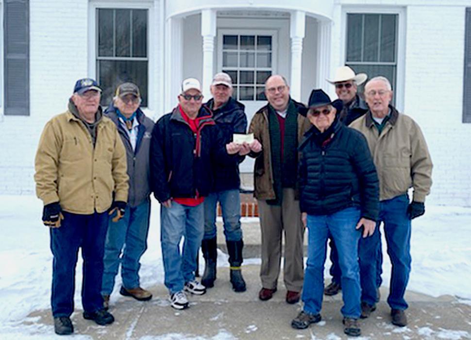 Pictured are from L to R: Jim Edwards, Bill Marshall, Bernie Eklund, Don Nelsen, Andrew Johnson, Bob Stetter, John Ravenscroft, and Dick Jeffers.