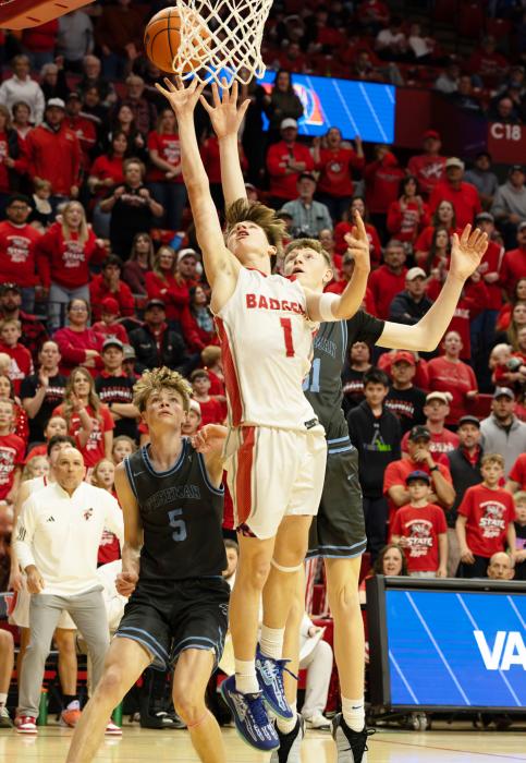 Boone Jespersen with an easy layup.