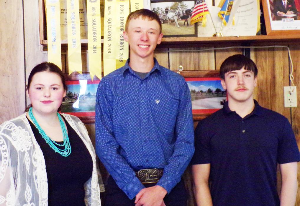 Nathan Wyrick of Springview, Tripp Hill of Crookston, and Addysen Hawthorne were selected for the American Legion Junior Law Cadet Program.