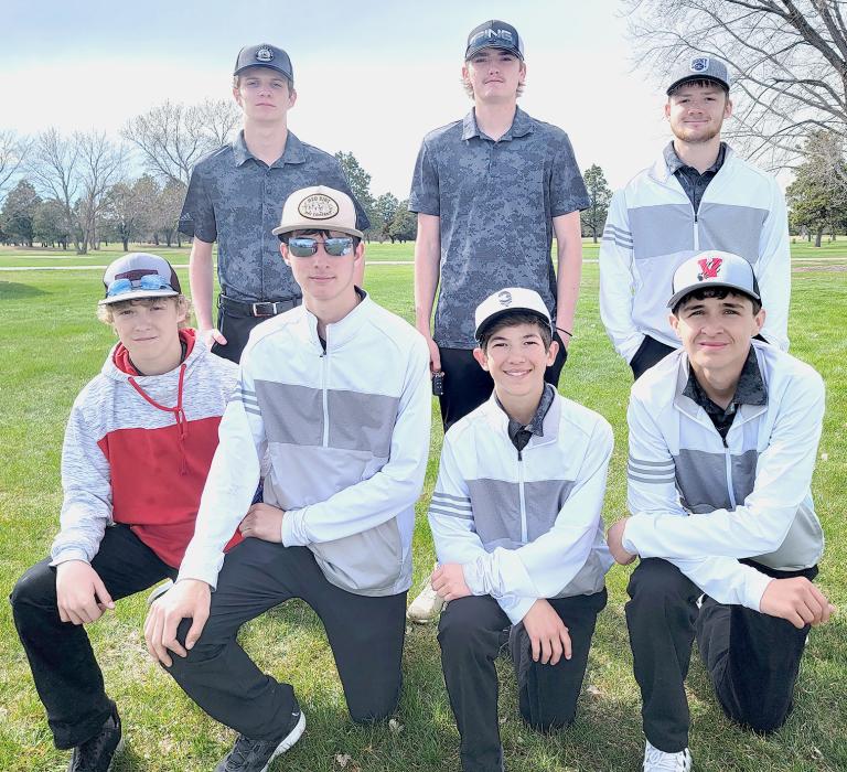The team is pictured, back row, L to R: Cooper Jordan, Jackson Ravenscroft, and Logan Muirhead. Front row, L to R: Garrett Cumbo, Reeves Witte, Kanzas Kellum, and Caden Stankoski.