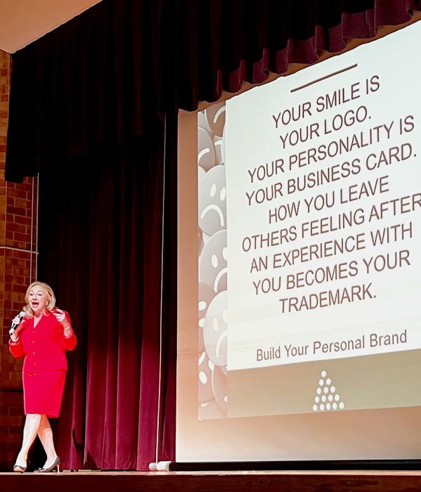 Guest speaker Debbie Phillips shared how to build your personal brand...as simple as a smile!