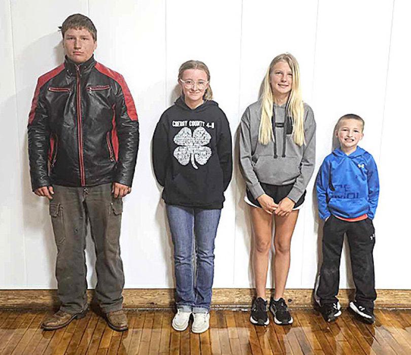 4-H Project Grant winners, Matthew Prewitt, Mady Bopp, Christen Larson-Malard, Case Larson-Talich.