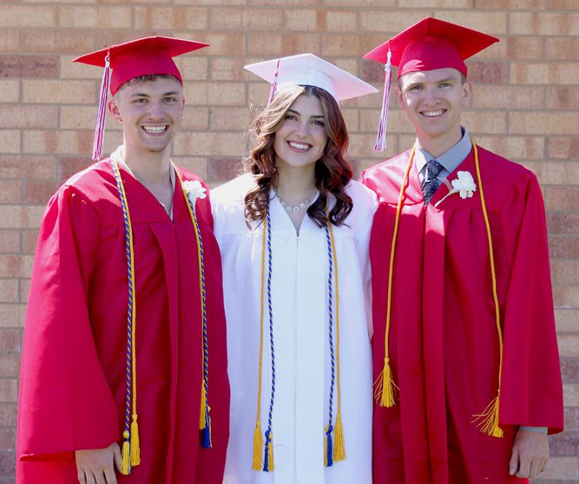 Valentine High School Honor Speakers are pictured from L to R: Preston Stoeger, Finley Mosner, and Grant Springer Photo by Amanda Long