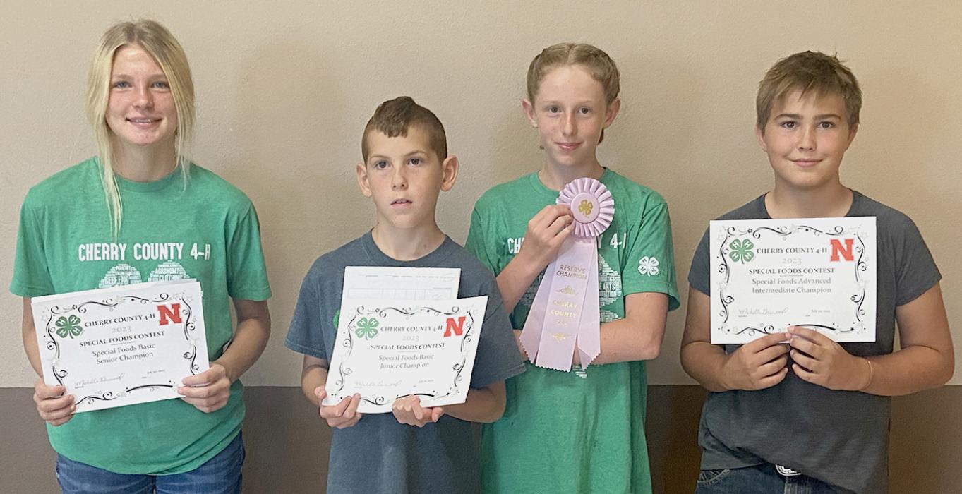 Special Foods participants are pictured from L to R: Christen Larson-Malard, Tyson Cochran, Elyse Cochran, and Will Cox.