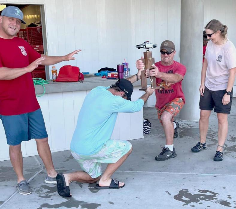The reigning National Night Out Champions were ousted from their throne. The U. S. Fish and Wildlife Service’s Rangers defeated the Valentine Fire Department in the First Responder Challenge.