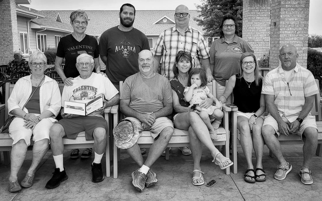 Pictured are back row, L to R: Rhonda Officer, Kethan Mercure, Rich Mercure, and Marla Mercure. Front row, L to R: Diane Ostrander, Ron Mercure, Randy Mercure, Mary Mercure, Rozzlyn Mercure, Mary Jo and Dean Benson. Go to page 6 and see the VHS football and cheer teams who helped celebrate Hometown Hero 2022!