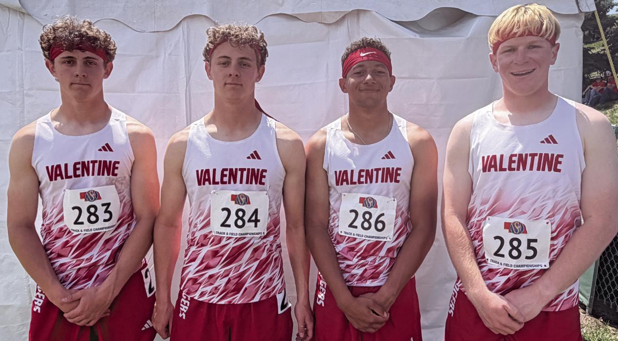 The boys 4x100 Meter Relay Team consists of Isaac Utecht, Jekhi Williams, Trystan Beebout, and Dominic Beebout.
