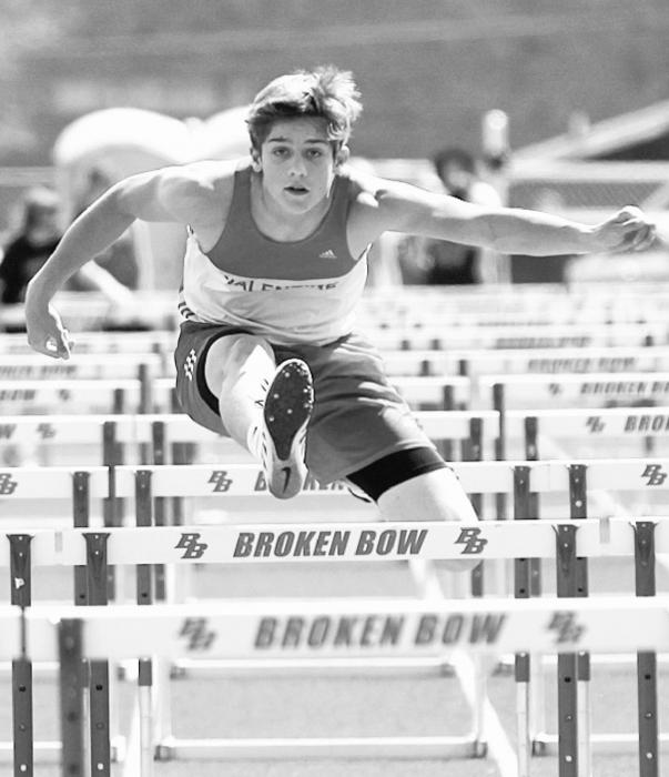 Nathan Perrett in the 110 Hurdles.