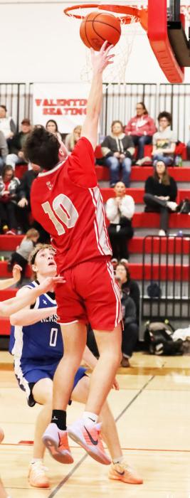 Caden Stankoski #10 makes a lay up in the game with Hershey.