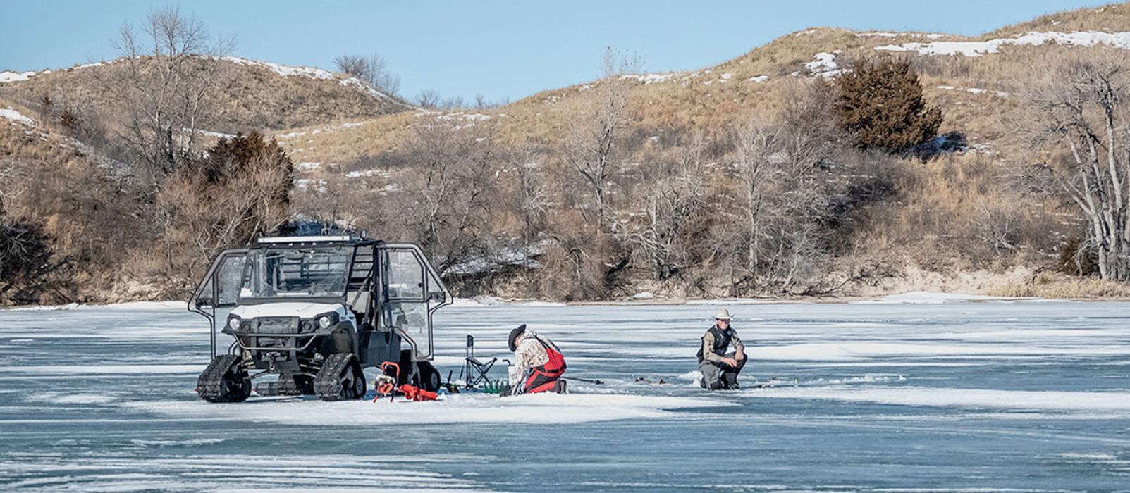 This year the weather was outstanding as were ice conditions with a high of 48 degrees, layers were shed while waiting for the fish to bite.