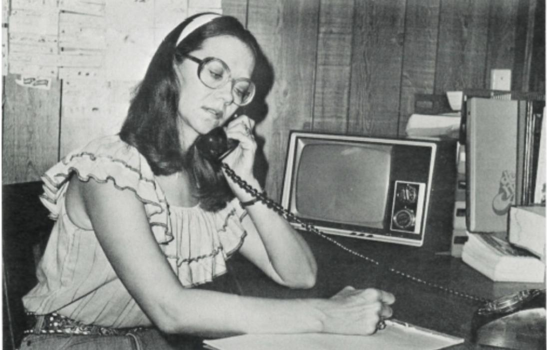 Sharon Wheelock in a photo published in The Nebraska Newspaper in 1981, owned the Grant County News for nearly 50 years.