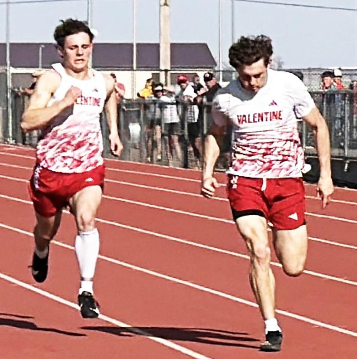 Trystan and Dominic Beebout running the 100m.