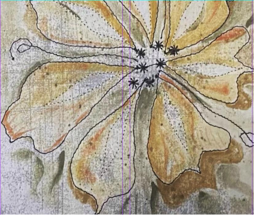 Exploring different mediums, June Sheppard is creating with fabric and thread, and uses denim as her favorite canvas.