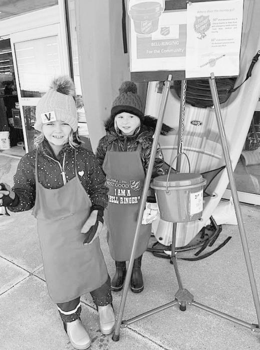 Over 100 people stepped up and rang the Salvation Army Bell. Here are two ringing out in front of Bomgaars. Donations collected will help local families.