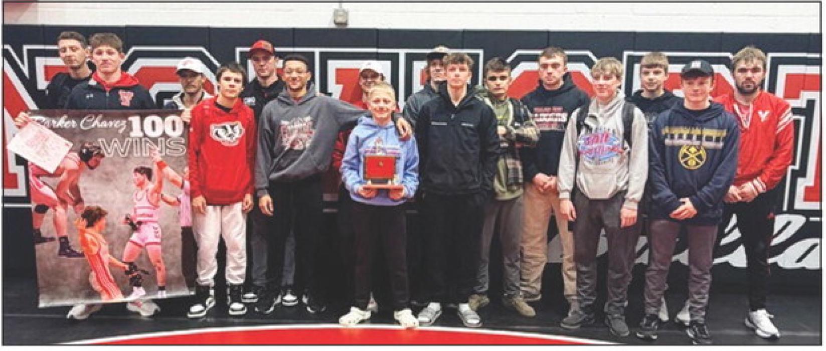 Pictured are the Badger wrestling team earned runner-up at the Ainsworth Invite. Photo by Lorena Eggert