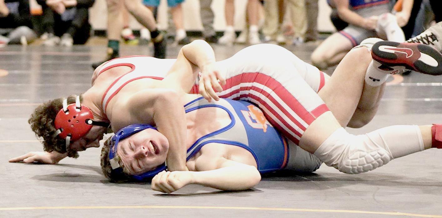 Ashton Lurz, 160# took first place at districts due to a medical forfeit and punched his ticket to state!