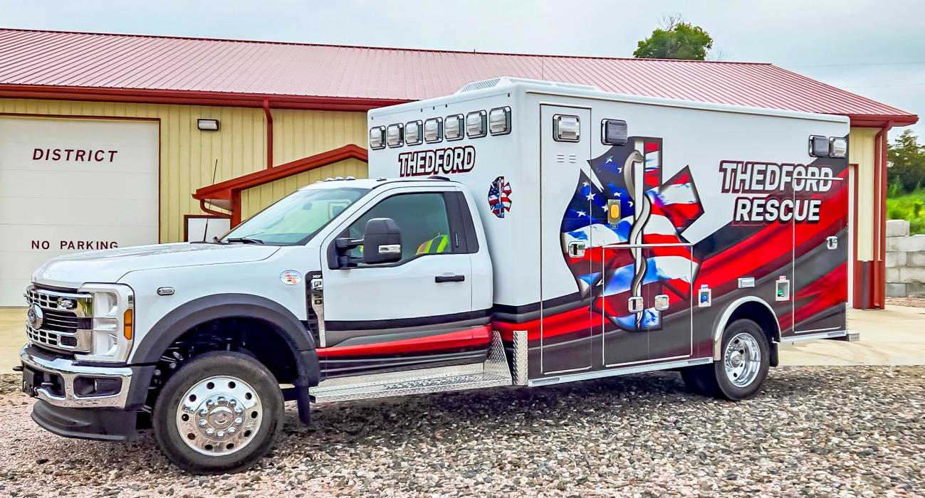 Serving 1,700 square miles, the TVRS announces a new ambulance to service these fire districts and communities: Thedford, Halsey, Purdum, Nebraska Forest, Seneca, and Brownlee.
