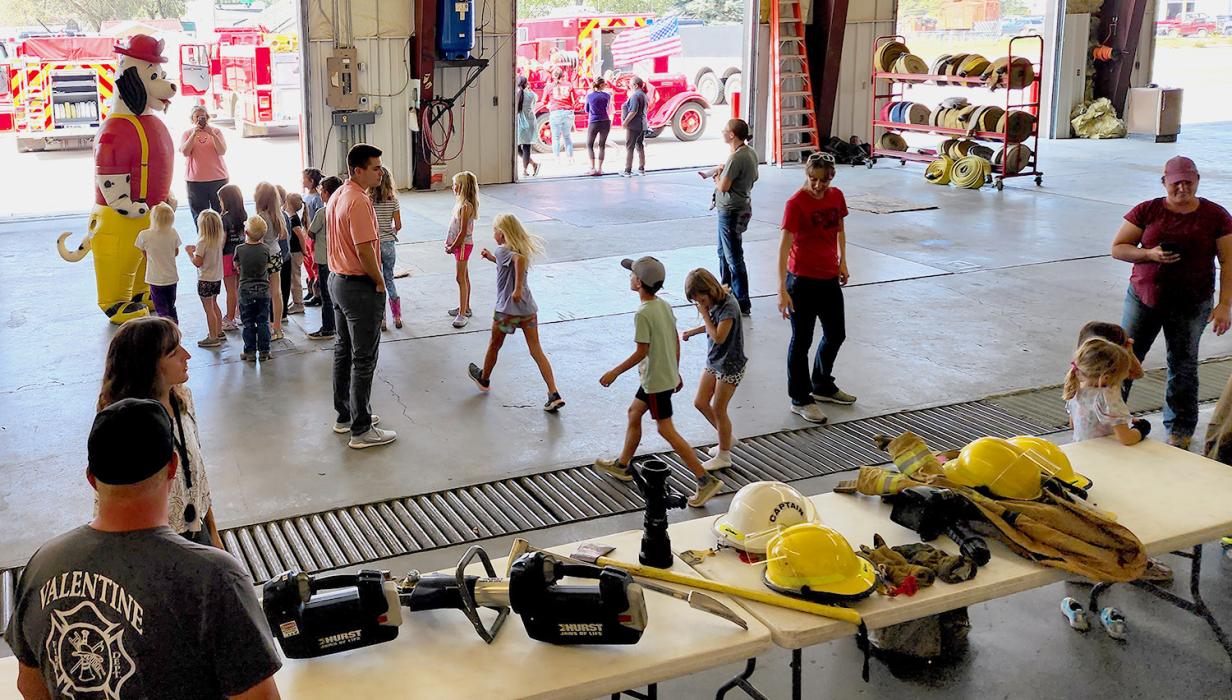 The Valentine Volunteer Fire Department had their equipment on display for youth and families to view.