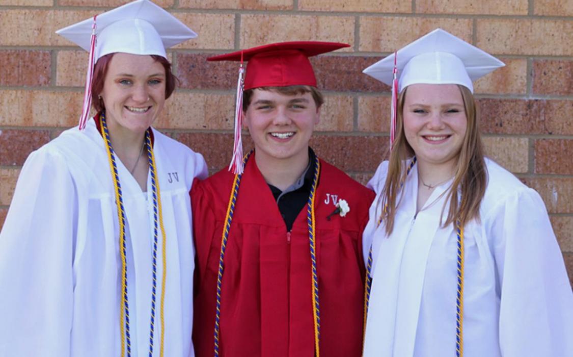 Pictured are VHS welcoming speaker Emma Richards, and honor speakers Holden Mundorf and Lindsey Boes. Photos by Amanda Long
