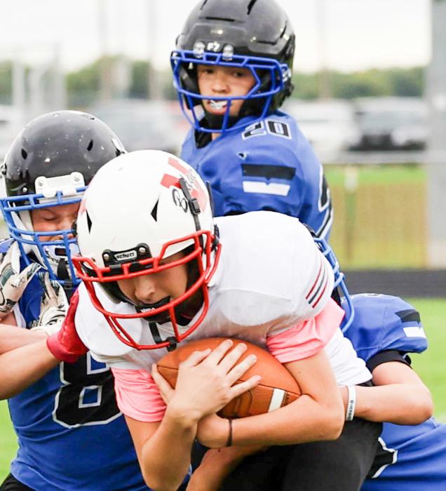 Collier Reagle, # 30 fighting to keep the ball.