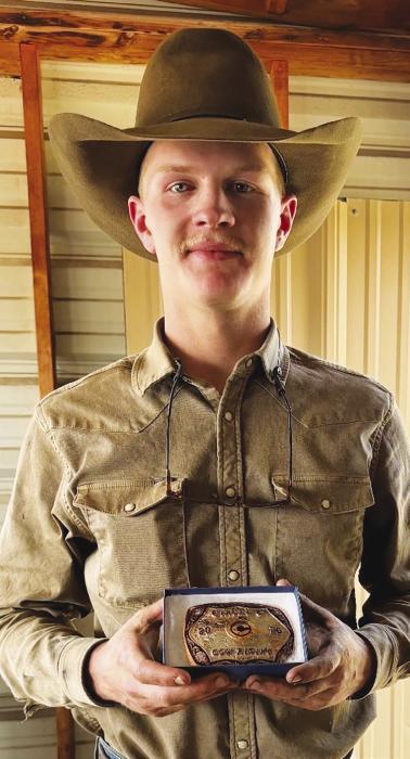 Brady Skinner, repeat winner of Cow Ride.