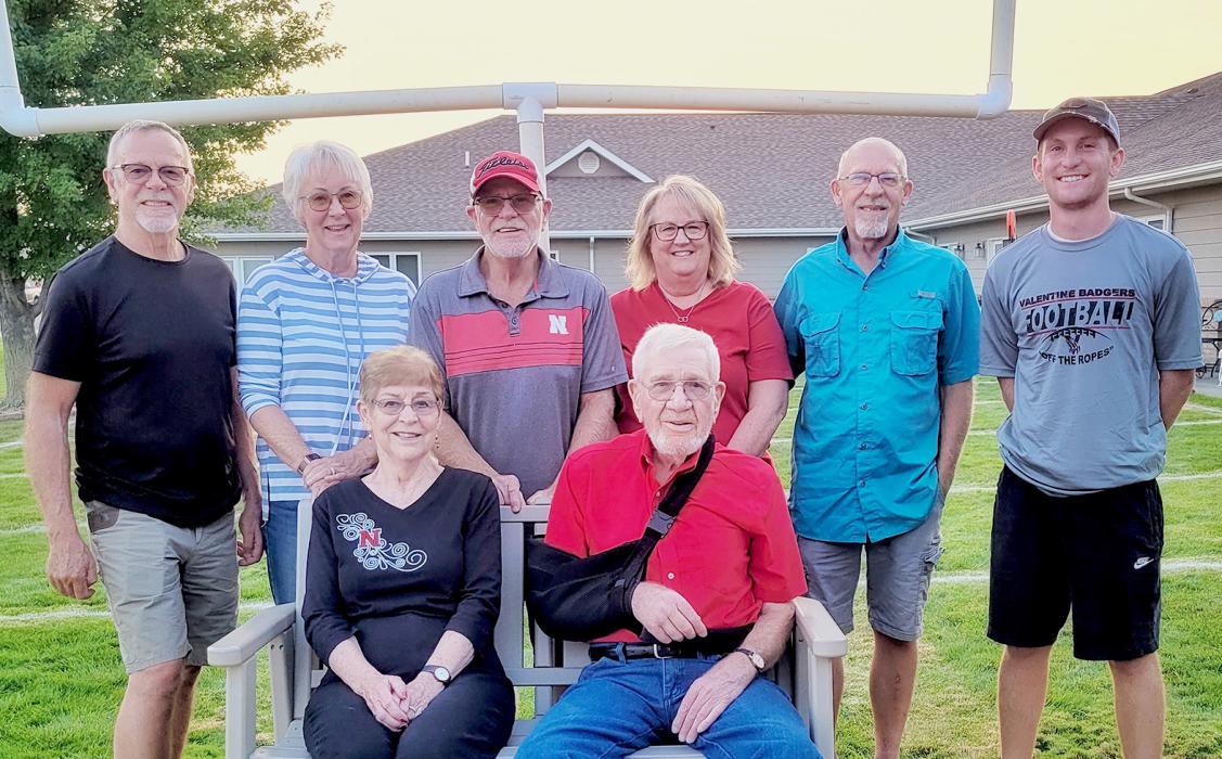 The residents of Cherry Hills enjoyed spending time under the canopy with Al, his wife Jerean and their family. Pictured are back row, L to R: Rich Markus, Pam Markus, Vance Walkling, Dedee Markus, Rusty Markus, Brooks Coleman. Front row: Jerean Walking, and 2024 Hometown Hero Al Walkling.