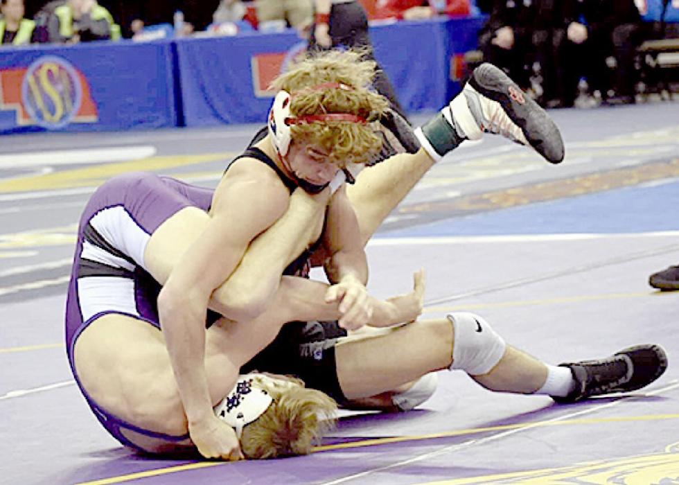 Cody Miller wrestled at 138# and scored team points. His VHS career ended in Omaha, but he made the Badgers proud.