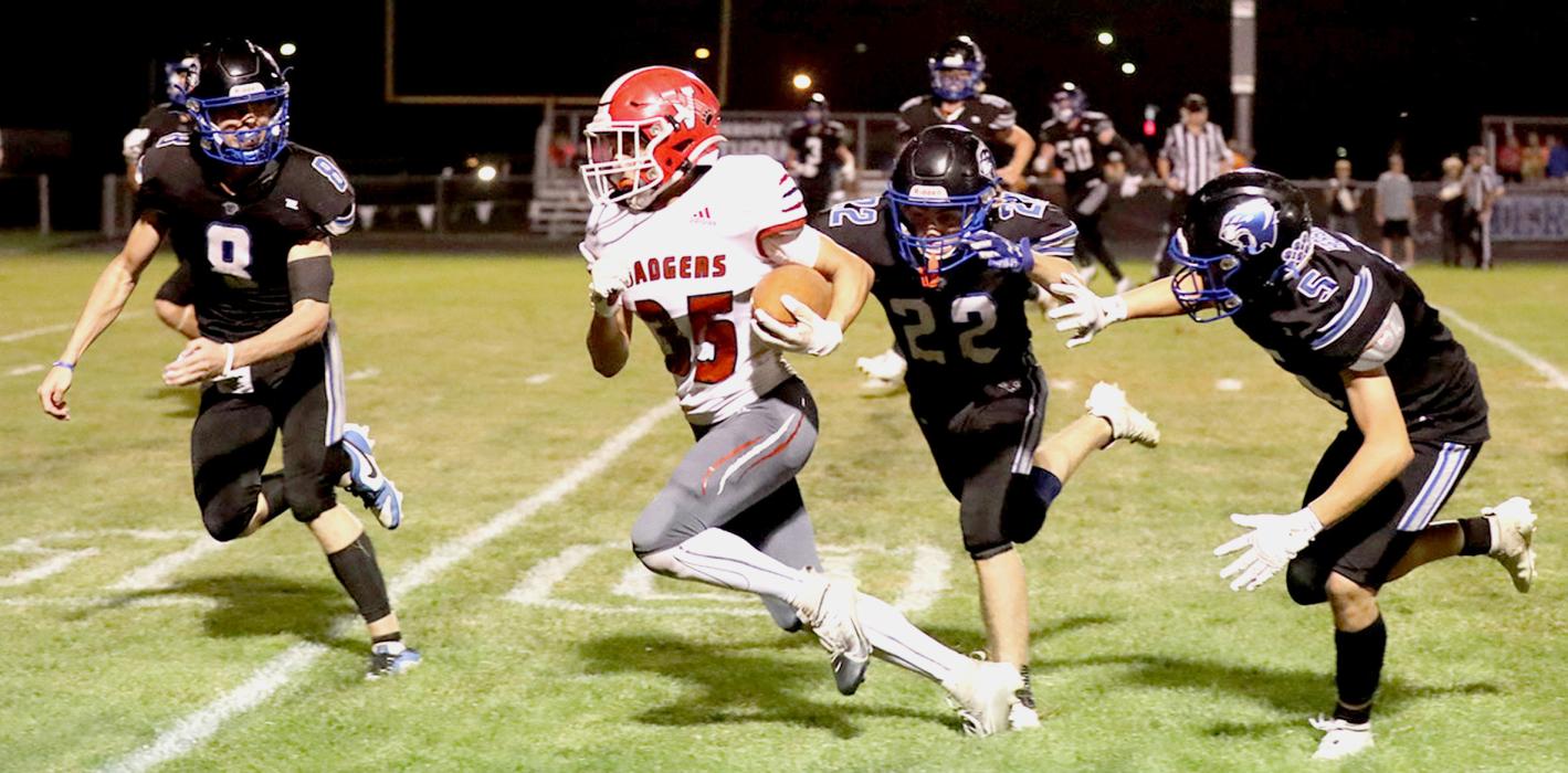 Dominic Beebout #35 heading for a touchdown in the game against Hershey. Homecoming is the Badger’s next game, against Mitchell - game time is 7:00 p.m. Photos by Nina Maria Nelson