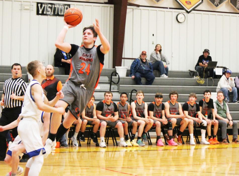 CK senior Hesston Fay #24 soars over the Longhorns during the subdistrict semi-final vs. Hyannis.