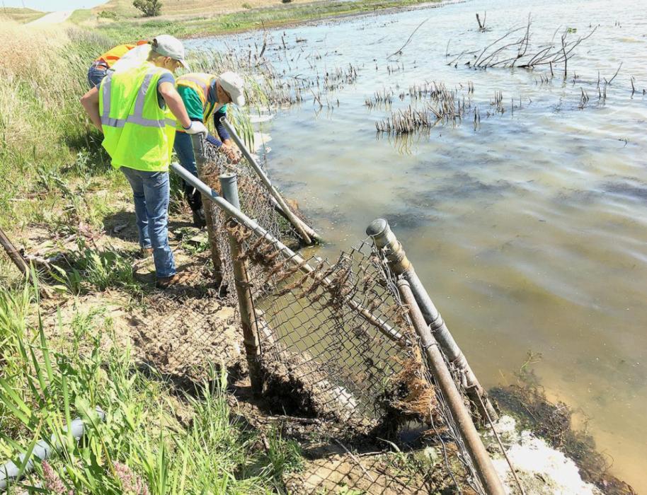 It was hot and dirty work making the repairs to the turtle fences, but the benefit was worth it for 24 volunteers who wanted to keep wildlife safe, and off the highway.