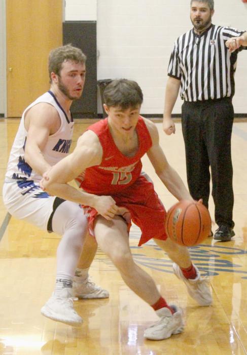 Connor Kruetner dribbling around his defender.