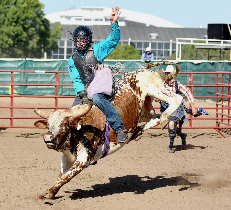 Sage Schrunk competes in Bull Riding.