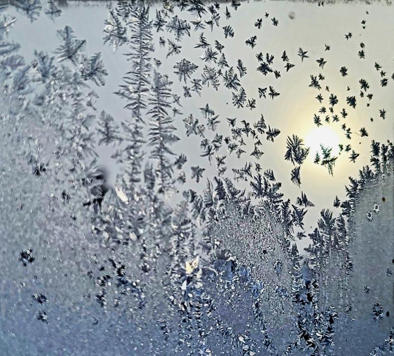 What the Sandhills and people all across America didn’t ask for was the subzero temperatures that came with Winter Storm Elliott. This window pane was visited by the ever artistic Jack Frost with a sun barely making it through the freezing atmosphere. Photos by Laura Vroman