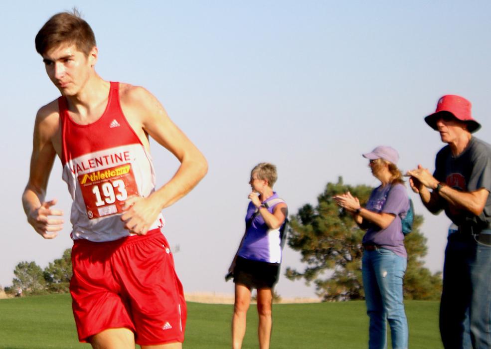Landen Mooney Valentine, Varsity runner at the Southwest Conference run held at Frederick Peak.