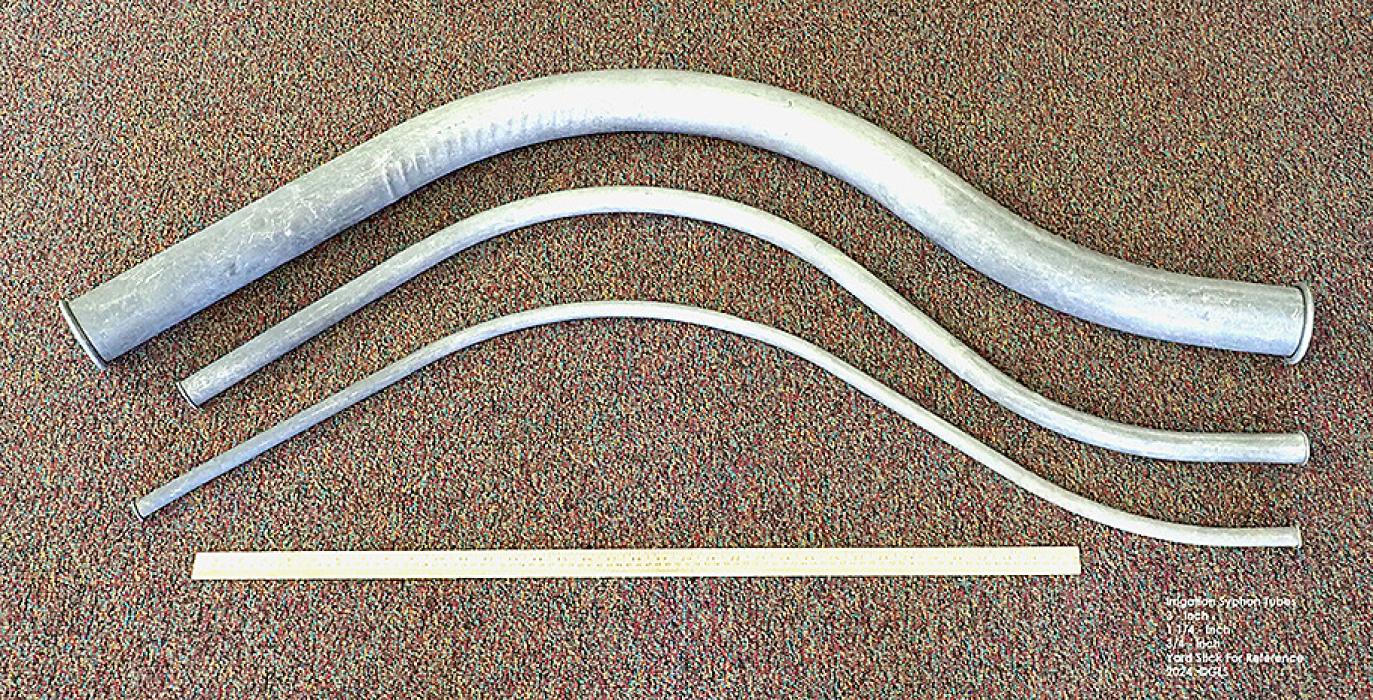 Various pipes used for irrigation.
