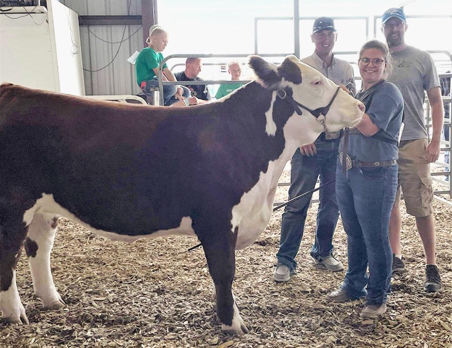 Reserve Champion Market Steer owned by Shyanne Dawson, purchased by Security First for a $3,200 premium.