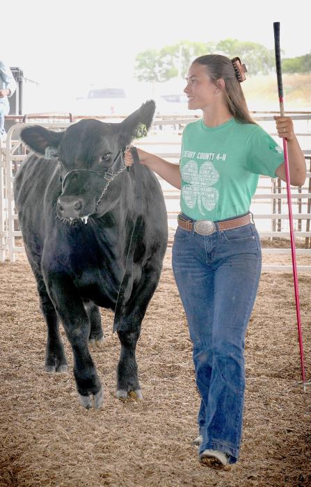 Ella Brennemann exhibited the Champion Carcass Steer