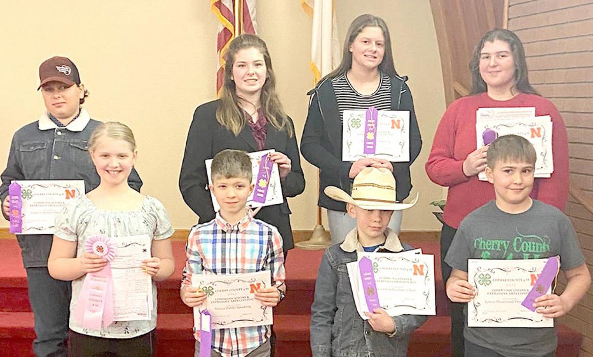 Public Speaking Participants are pictured: back row, L to R: Jaeden Garwood, Marybelle Ward, Jocelyn Jordan, Jenalee Garwood Front row L to R: Adalin Wickman, August Wickman, Keene Taylor, and Will Cox. Not pictured, Rylee Wackler and Cameron Wackler.