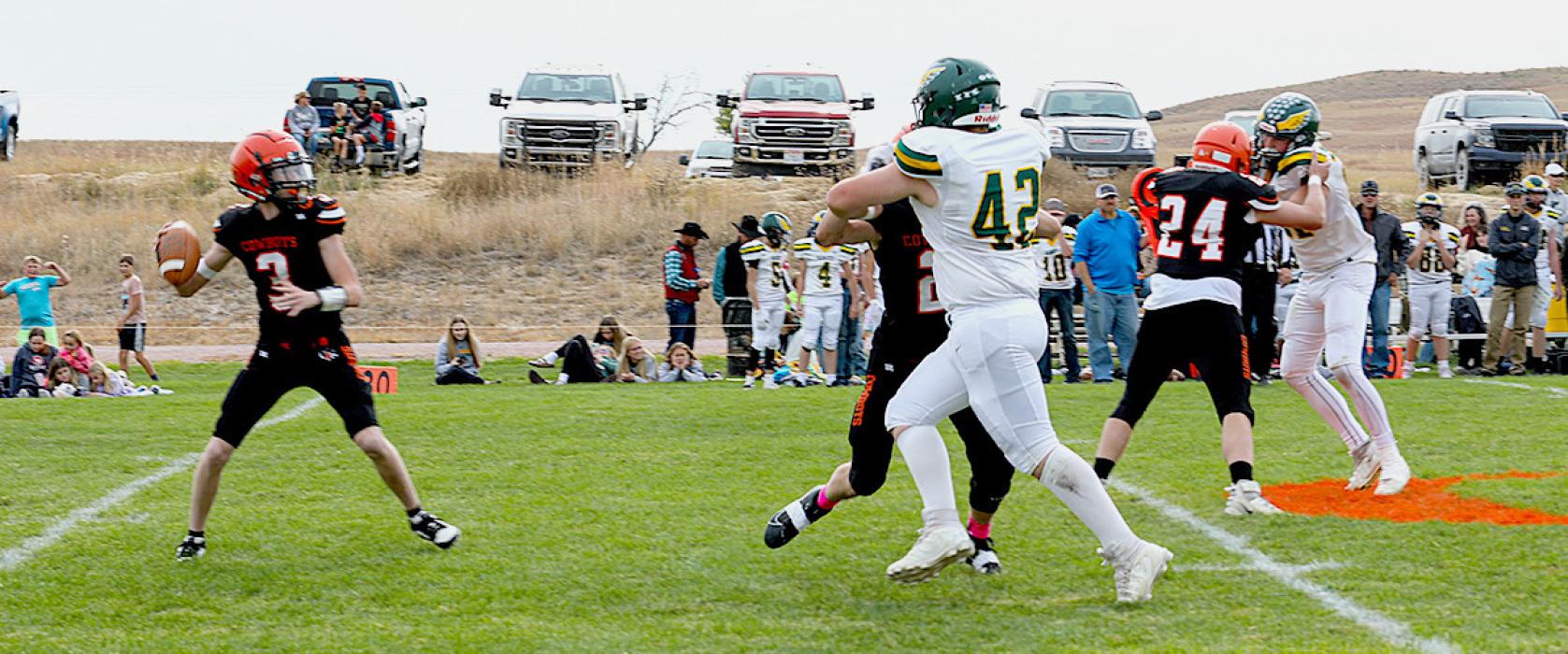 Tristan Fish #3 passes the ball downfield.